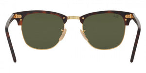 B98 RAY-BAN CLUBMASTER RB3016 114530 51 SAND HAVANA ON ARISTA / LIGHT GREEN  MIRRORED SILVER