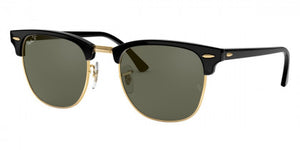 C72  RAY-BAN CLUBMASTER RB3016F 901/58 55  BLACK / G-15 GREEN POLARIZED