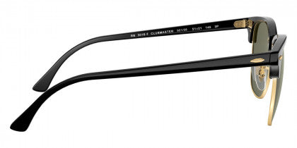 C72  RAY-BAN CLUBMASTER RB3016F 901/58 55  BLACK / G-15 GREEN POLARIZED