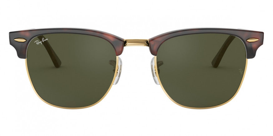 Z171  RAY-BAN CLUBMASTER RB3016F W0366 55 MOCK TORTOISE ON ARISTA / G-15 GREEN