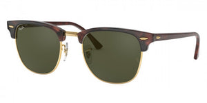 Z171  RAY-BAN CLUBMASTER RB3016F W0366 55 MOCK TORTOISE ON ARISTA / G-15 GREEN