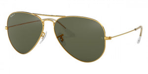 RB037 RAY-BAN AVIATOR LARGE METAL RB3025 001/58 62 ARISTA / GREEN POLARIZED