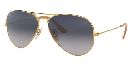 F48 RAY-BAN AVIATOR LARGE METAL RB3025 001/78 58 ARISTA / BLUE GRADIENT GRAY POLARIZED