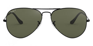 H60 RAY-BAN AVIATOR LARGE METAL RB3025 002/58 62 BLACK / G-15 GREEN POLARIZED