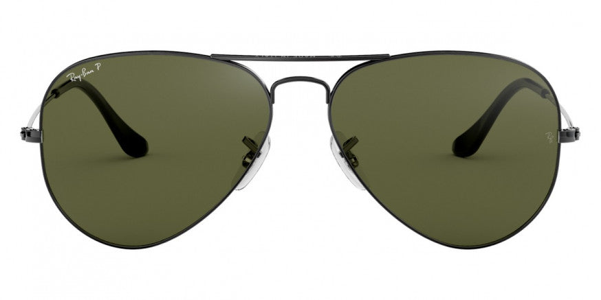 A67 RAY-BAN AVIATOR LARGE METAL RB3025 004/58 58 GUNMETAL / G-15 GREEN POLARIZED