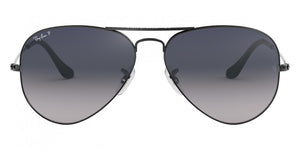 D195 RAY-BAN AVIATOR LARGE METAL RB3025 004/78 55 GUNMETAL /  BLUE GRADIENT GRAY POLARIZED