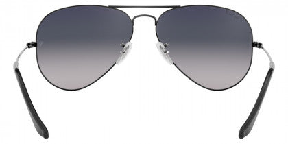 D195 RAY-BAN AVIATOR LARGE METAL RB3025 004/78 55 GUNMETAL /  BLUE GRADIENT GRAY POLARIZED