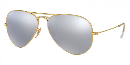 F49 RAY-BAN AVIATOR LARGE METAL RB3025 112/W3 58 MATTE ARISTA / DARK GRAY MIRRORED POLARIZED