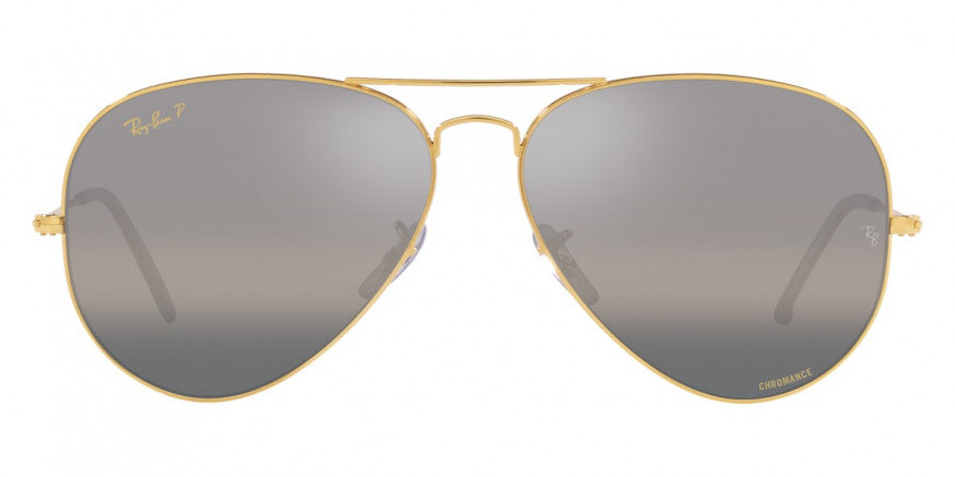 A107 RAY-BAN AVIATOR LARGE METAL RB3025 9196G3 62  LEGEND GOLD /  CLEAR GRADIENT DARK GRAY POLARIZED