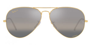 A107 RAY-BAN AVIATOR LARGE METAL RB3025 9196G3 62  LEGEND GOLD /  CLEAR GRADIENT DARK GRAY POLARIZED