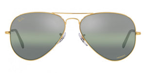 D345 RAY-BAN AVIATOR LARGE METAL RB3025 9196G4 62 LEGEND GOLD / GRADIENT DARK GREEN MIRRORED