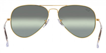D345 RAY-BAN AVIATOR LARGE METAL RB3025 9196G4 62 LEGEND GOLD / GRADIENT DARK GREEN MIRRORED
