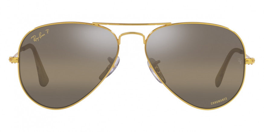 RB671 RAY-BAN AVIATOR LARGE METAL RB3025 9196G5 62  LEGEND GOLD /  CLEAR GRADIENT DARK BROWN POLARIZED