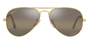 D255 RAY-BAN AVIATOR LARGE METAL RB3025 9196G5 62  LEGEND GOLD /  CLEAR GRADIENT DARK BROWN POLARIZED