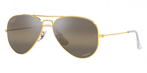 RB671 RAY-BAN AVIATOR LARGE METAL RB3025 9196G5 62  LEGEND GOLD /  CLEAR GRADIENT DARK BROWN POLARIZED