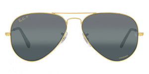 F242 RAY-BAN AVIATOR LARGE METAL RB3025 9196G6 62 LEGEND GOLD / CLEAR GRADIENT DARK BLUE POLARIZED