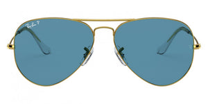 D341 RAY-BAN AVIATOR LARGE METAL POLARIZED RB3025 9196S2 62 LEGEND GOLD / BLUE