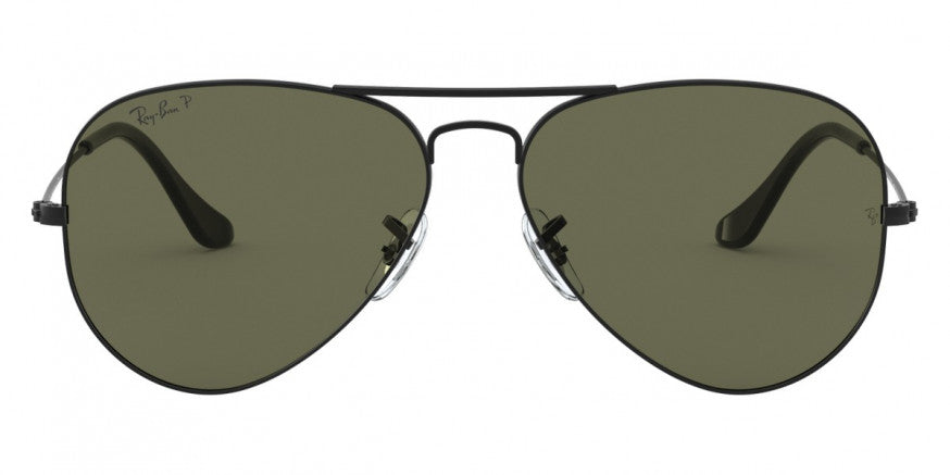 B81 RAY-BAN AVIATOR LARGE METAL RB3025 W3361 58 MATTE BLACK / G-15 GREEN
