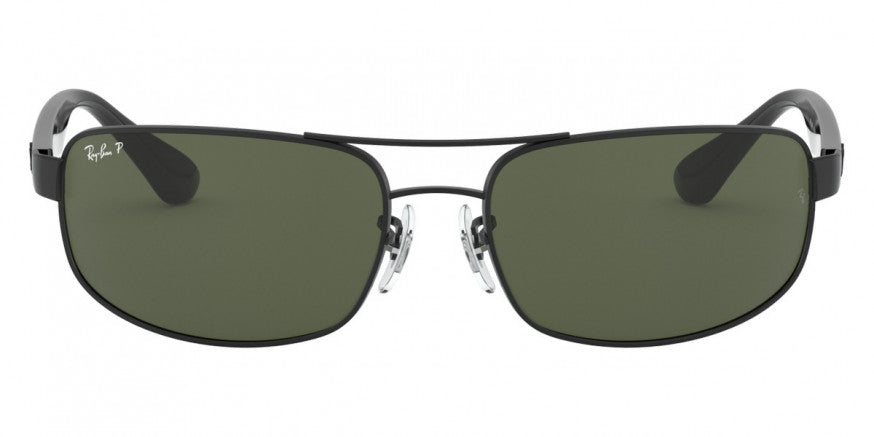 Z185  RAY-BAN RB3445 002/58 61 BLACK / DARK GREEN POLARIZED