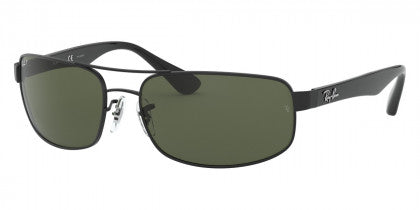 Z185  RAY-BAN RB3445 002/58 61 BLACK / DARK GREEN POLARIZED