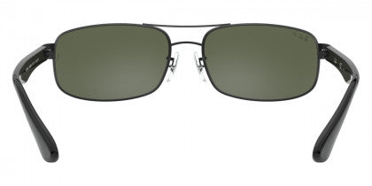 Z185  RAY-BAN RB3445 002/58 61 BLACK / DARK GREEN POLARIZED