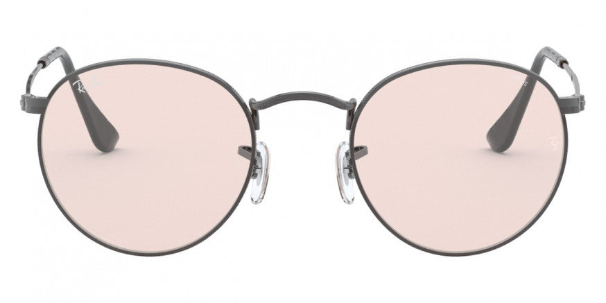 A18 RAY-BAN ROUND METAL RB3447 004/T5 53 GUNMETAL / EVOLVE PHOTOCHROMIC PINK TO VIOLET