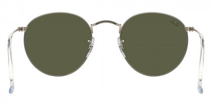 Z19 RAY-BAN ROUND METAL RB3447 019/30 53 MATTE SILVER / LIGHT GREEN MIRRORED SILVER