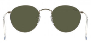 Z19 RAY-BAN ROUND METAL RB3447 019/30 53 MATTE SILVER / LIGHT GREEN MIRRORED SILVER