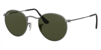E69 RAY-BAN ROUND METAL RB3447 029 53 MATTE GUNMETAL / G-15 GREEN