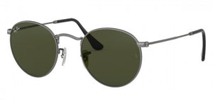 E69 RAY-BAN ROUND METAL RB3447 029 53 MATTE GUNMETAL / G-15 GREEN
