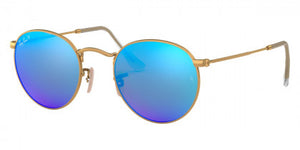 C170 RAY-BAN ROUND METAL RB3447 112/4L 53 MATTE ARISTA  BLUE MIRRORED POLARIZED