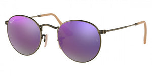 A108 RAY-BAN ROUND METAL RB3447 167/4K 50 DEMI GLOSS BRUSHED  BRONZE / LILAC MIRRORED