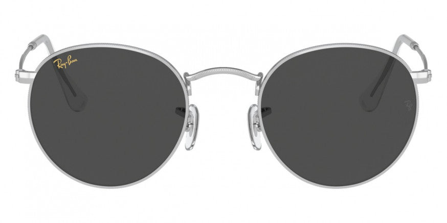 RB182 RAY-BAN ROUND METAL RB3447 9198B1 53 SILVER  DARK GRAY