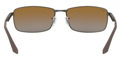 Z43 RAY-BAN RB3498 029/T5 61 MATTE GUNMETAL / GRAY GRADIENT BROWN POLARIZED