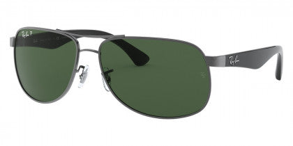 Z191  RAY-BAN RB3502 004/58 61 GUNMETAL / DARK GREEN POLARIZED