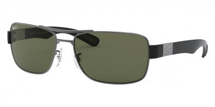 Z55 RAY-BAN RB3522 004/9A 61 GUNMETAL / GREEN POLARIZD