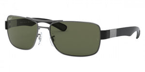 Z55 RAY-BAN RB3522 004/9A 61 GUNMETAL / GREEN POLARIZD