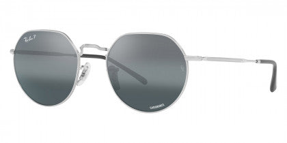 RB048 RAY-BAN JACK RB3565 9242G6 53 SILVER / DARK BLUE MIRRORED POLARIZED