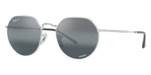 RB048 RAY-BAN JACK RB3565 9242G6 53 SILVER / DARK BLUE MIRRORED POLARIZED