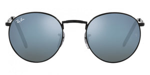 F302 RAY-BAN NEW ROUND RB3637 002/G1 53 BLACK / GREEN MIRRORED BLUE