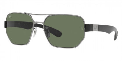 A115 RAY-BAN RB3672 004/71 60 GUNMETAL / DARK GREEN