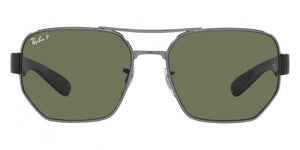 F227 RAY-BAN RB3672 004/9A 60 GUNMETAL / DARK GREEN POLARIZED