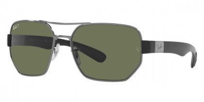 F227 RAY-BAN RB3672 004/9A 60 GUNMETAL / DARK GREEN POLARIZED