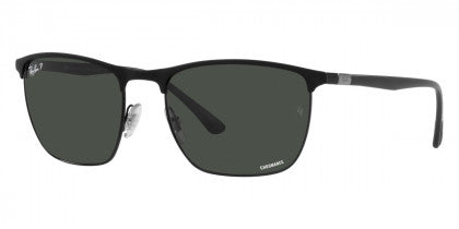 F288 RAY-BAN RB3686 186/K8 57 MATTE BLACK ON BLACK /  DARK GRAY POLARIZED