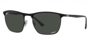 F288 RAY-BAN RB3686 186/K8 57 MATTE BLACK ON BLACK /  DARK GRAY POLARIZED