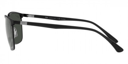 F288 RAY-BAN RB3686 186/K8 57 MATTE BLACK ON BLACK /  DARK GRAY POLARIZED