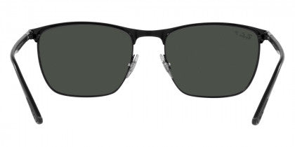 F288 RAY-BAN RB3686 186/K8 57 MATTE BLACK ON BLACK /  DARK GRAY POLARIZED