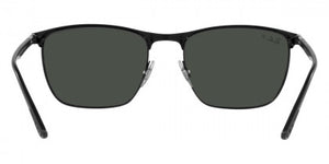 F288 RAY-BAN RB3686 186/K8 57 MATTE BLACK ON BLACK /  DARK GRAY POLARIZED