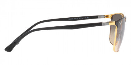 F270 RAY-BAN RB3686 187/32 57 BLACK ON ARISTA  / CLEAR GRADIENT GRAY
