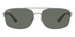 F295 RAY-BAN RB3687 004/58 61 GUNMETAL / GREEN  POLARIZED